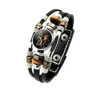 UBBVPKY Pulsera Del Zodiaco Para Hombres Y Mujeres, Luminosa, Hecha A Mano, De Cuero Sintético Multicapa, Con Los Signos Del Zodiaco, Pulsera De Las 12 Constelaciones, Regalos, Horóscopo, Géminis