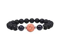 UBBVPKY Pulsera Elástica Personalizada Con Cuentas De Piedra De Constelación Del Signo Del Zodíaco, Con Piedra Volcánica Natural Regalo De Cumpleaños Y Navidad Para Hombres Y Mujeres Capricornio