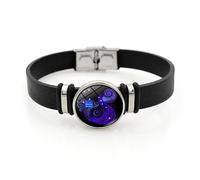 UBBVPKY Pulsera Vintage De Doce Constelaciones Del Zodiaco, Con Personalidad, Signos Del Zodiaco, Pulsera Espiritual De Cuero Sintético Para Mujeres Y Hombres, Regalo De Cumpleaños, Acuario