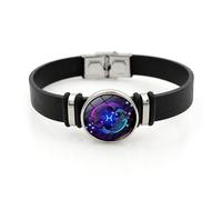 UBBVPKY Pulsera Vintage De Doce Constelaciones Del Zodiaco, Con Personalidad, Signos Del Zodiaco, Pulsera Espiritual De Cuero Sintético Para Mujeres Y Hombres, Regalo De Cumpleaños, Pisc