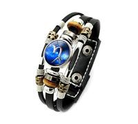UBBVPKY Pulsera Vintage Multicapa De Doce Constelaciones Del Zodiaco Que Brilla En La Oscuridad, Pulsera De Cuero Para Mujeres Y Hombres, Regalo De Cumpleaños, Capricornio
