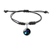 UBBVPKY Pulsera Vintage Punk Con Los Signos Del Zodiaco Para Hombre Y Mujer: Pulsera De Cuero Con Colgante De Las 12 Constelaciones, Regalo Astrológico Unisex, Tauro