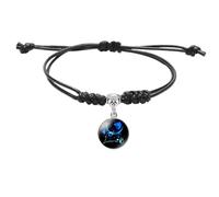 UBBVPKY Pulsera Vintage Punk Con Los Signos Del Zodiaco Para Hombre Y Mujer: Pulsera De Cuero Con Colgante De Las 12 Constelaciones, Regalo Astrológico Unisex, Piscis