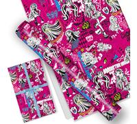 UBBY 5 hojas de papel de regalo de Monster de 51 x 75 cm, papel de estraza duradero, para cumpleaños infantiles, fiestas, decoración festiva (pieza roja)