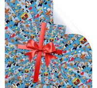 UBBY 5 unidades de papel de regalo DogMan, 51 x 75 cm, papel de estraza duradero, paquete de papel de regalo para cumpleaños infantiles, fiestas, decoración festiva (gato gordo)