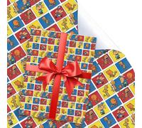 UBBY 5 unidades de papel de regalo DogMan de 51 x 75 cm, papel de estraza duradero, paquete de papel de regalo para cumpleaños infantiles, fiestas, decoración festiva (salto de rejillas)