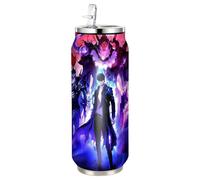 UBBY Solo Leveling Botella de agua de acero inoxidable 500 ml plegable Deportes Botellas de Dorothy Gale Acero Inoxidable con Pajita Divertido Diseño de Dibujos Animados para Niños y Adultos (Lila)