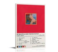 UBCJ Kanye Poster West-My Beatiful Dark Twisted Fantasy Póster Arte de pared Pintura decorativa Dormitorio Pintura Pósteres 12 x 18 pulgadas (30 x 45 cm) Estilo marco