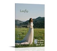 UBCJ Laufey - Póster musical con texto en inglés "Everything I Know About Love" para pared, pintura decorativa para dormitorio, 50 x 75 cm, estilo marco
