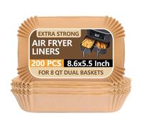 Ubeesize Air Fryer Relyers desechables para papel Ninja 200 PCS No Stick Parchment Paper para Ninja DZ201/DZ401 Dual Aceite Atre -Water Grease Food F