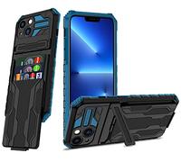 UBeesize Funda para iPhone 13 con Titular de la Tarjeta 3in1 Cartera teléfono Caso con Anillo Kickstand Funda Protectora a Prueba de Golpes TPU+PC Durable