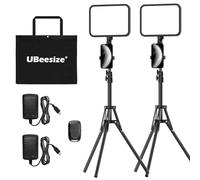 UBeesize - Kit de iluminación de vídeo LED 3000-6500 K Regulable con trípode y Soporte para teléfono, grabación de vídeo e iluminación en Streaming para Maquillaje, Juegos, Youtube