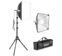 UBeesize - Kit de iluminación para fotografía de Softbox, Kit de iluminación Continua de 16 x 16 Pulgadas con Enchufe E27 de 40 W 6500 K, iluminación Profesional de Estudio fotográfico para grabación