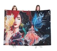 UBeesize Manta de forro polar, cálida manta de forro polar con estampado de felpa para sofá y cama, 60 x 80 pulgadas, manta acogedora para niños y adultos, patrón de novia de sirena.
