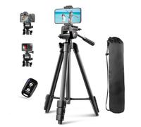 UBeesize Trípode de cámara de 54 Pulgadas, trípode de Viaje para iPhone con Bolsa, Soporte de trípode para teléfono con Control Remoto, Compatible con teléfono/proyector/DSLR/GoPro
