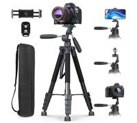 UBeesize Trípode de cámara de 74 Pulgadas con Soporte para teléfono y Control Remoto, Soporte de trípode Resistente con Bolsa portátil para teléfono y cámara, Compatible con cámaras DSLR, teléfonos