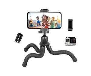 UBeesize Trípode de Silicona para teléfono móvil, Mini trípode para Smartphone y cámara, Antideslizante, con Mando a Distancia Bluetooth para Viajes