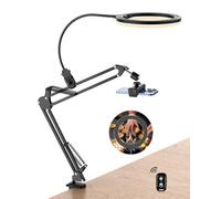 UBeesize Trípode flexible para teléfono móvil con luz de anillo de 10 pulgadas, trípode con anillo de luz de mesa, cámara, brazo para YouTube, TikTok, Live Stream, cocinar