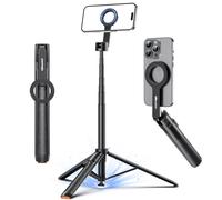 UBeesize Trípode magnético de 70 Pulgadas para iPhone, Palo MagSafe Selfie con Mando a Distancia, Soporte de teléfono portátil para grabación, Viajes y vlogging, Compatible con iPhone/Android (Negro)