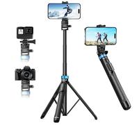 UBeesize Trípode para teléfono de 72 pulgadas, trípode para iPhone y palo selfie con soporte para teléfono y control remoto, soporte mejorado, estable y portátil para iPhone 15/14/13, Android, cámaras