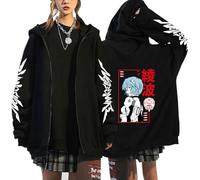 Ubeisy Anime Neon Genesis Evangelion Sudadera Rei Ayanami Sudadera Shinji Ikari Jersey Asuka Langley Souryuu Eva Hoodie para fans del anime, negro B, S