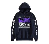 Ubeisy Neon Genesis Evangelion Anime Japonés Sudadera con capucha Ayanami Rei Cosplay Sudadera con Capucha con Bolsillo Canguro, azul oscuro, XL