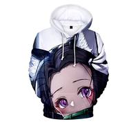 Ubeisy Sudadera con capucha para hombre de anime Kimetsu no Yaiba Zenitsu, impresión 3D, manga larga, con bolsillos, disfraz de cosplay de Tanjiro, S