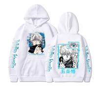 Ubeisy Suguru Geto Itadori Yuji Fushiguro Megumi sudaderas con capucha Anime Cosplay de manga larga Moda de la moda negra Manga Pullover, Blanco, XL