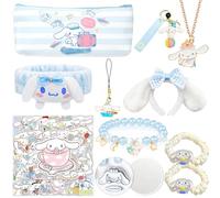 Ubephant Sanrio Collar, Cinamorol Pulsera, Llavero Cinamorol, Collar Cinamorol, Diadema Cinamorol Accesorios Pelo Niña Pegatinas de Cinamorol Regalos set para niñas