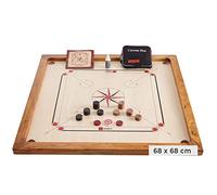 Ubergames Carrom Board - Juego de tablero de carrom compacto (4 kg, 68 x 68 cm, madera dura ecológica, juego completo con discos oficiales Striker