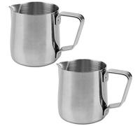 UBERMing 2 Pcs Jarra de Leche de Acero Inoxidable 150 ml Jarra para Espumar Leche Jarra Leche para Espumar para Café Capuchino Macchiato y Latte Art