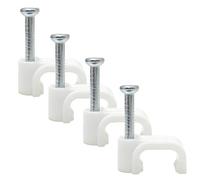 UBest 100 Unidades Abrazadera Cuadrada para Cable (8 mm - Color Blanco - 100stk.Pinzas de Cable Cable Clips Cable Soporte para Cable Plano CAT7