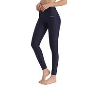 Ubestyle Pantalones de natación de cintura alta para mujer con protección solar UPF 50+ Leggings de natación Mallas de baño Camisas de protección solar, Azul marino, XXL