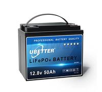 UBETTER LiFePO4 12V 50Ah, Batería de Litio 12V 50Ah con 50A BMS, 6400Wh, 4000+ Ciclo Profundo, soporte en Conexión Serie/Paralelo, perfecta para Uso Interior y Exterior.