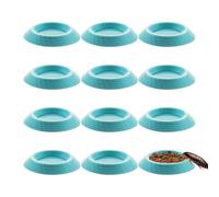 Đubia Roaches Feeding Bowl - 3.4x2.6x0.5cm 12pcs ABS Non Slip Enclosure Tray | Multi Color Isopod Springtail Millipede Feeder Dish | Terrarium Reptile Invertebrate Habitat Dish