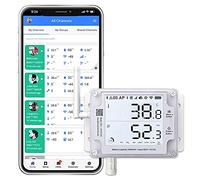 Ubibot GS1-A WiFi Termómetro Higrómetro, Registrador Inalámbrico de Datos de Temperatura, Monitor Remoto de Humedad para Invernadero, App Gratuita y Alarma por Email, IFTTT, Alexa (solo WiFi 2.4GHz).
