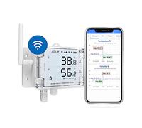 UbiBot GS1-A1RS WiFi Termómetro Higrómetro, Sensor Inalámbrico Industrial de Temperatura y Humedad, App Gratis Alertas por Email, Exportador de Historial, Funciona con IFTTT, Alexa(solo WiFi 2.4GHz)