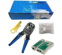 UbiGear - Juego de herramientas de red, con comprobador de red, crimpadora y 100 conectores RJ45, CAT5 y CAT5e.