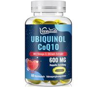 Ubiquinol CoQ10 600 mg Cápsulas Blandas Con Extracto De Shilajit 300 mg, Omega-3 150 mg - Sistema de Entrega Dual - Absorción Mejorada (60 unidades (paquete de 1))