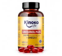 UBIQUINOL Plus 180 Cápsulas 200 mg Dosis Diaria Coenzima Q10 Reducida 100 mg por Cápsula con Omega 9 y Aceite de Oliva Virgen Extra Fermentación Natural
