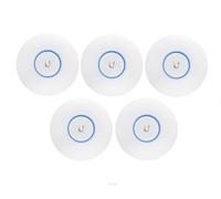 Ubiquiti - Pack de 5 U6+ Puntos de Acceso WiFi 6, 1500 ft² Cubierta, 300+ Usuarios, PoE, MIMO 2x2, Velocidad 573.5/2402 Mbps, Montaje en Techo, Color Blanco