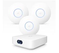Ubiquiti Pack WiFi 6 - 3× U6+ Puntos de Acceso (1500 ft² cada uno) + 1× UX-EU Cloud Gateway - Solución de Red de Alta Velocidad para Hogar y Empresa
