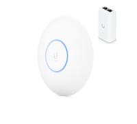 Ubiquiti UniFi U6-Pro WiFi 6 Access Point + U-POE Adapter Bundle, Dual-Band 2.4/5GHz, 5.3Gbps, MU-MIMO, 300+ Clientes, PoE, IP54, Ceiling/Wall Mount, Enterprise/Home, PoE Injector Included