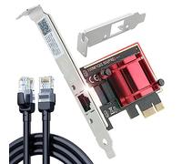 Ubit Tarjeta de red PCIe de 2,5 GB con cable de conexión Ethernet RJ45 de 1 m - Adaptador de red PCIe a 2.5 Gigabit Ethernet, compatible con Windows 11/10/8.1/8/7, Win Server 2022/2019/2016, Linux