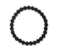UBJSFASASND Pulsera de cristal de turmalina negra de 6 mm, pulsera elástica de piedras preciosas reales de grado 3A, viene con cuentas adicionales y kit de herramientas de cuentas, se adapta a muñecas