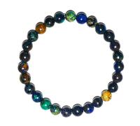 UBJSFASASND Pulsera de piedras preciosas naturales de crisocolla de 6 mm, piedras preciosas naturales del chakra del plexo solar, trae valor a la suerte, riqueza, protección contra el mal, regalo