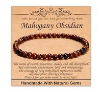 UBJSFASASND Pulsera elástica de piedras preciosas curativas naturales de 4 mm, para yoga, alivio del estrés, joyería de cristal para hombres y mujeres (4 mm, ónix negro), 6 mm, Piedra