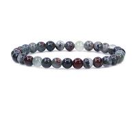 UBJSFASASND Pulsera elástica de piedras preciosas redondas de 6 mm, unisex, de 7 pulgadas