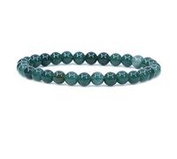 UBJSFASASND Pulsera elástica unisex con cuentas redondas de cristal de 6 mm y piedras preciosas preciosas de 17,8 cm