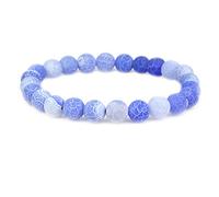 UBJSFASASND Pulsera elástica unisex de piedras preciosas de cuarzo natural de 8 mm, cuentas redondas de jaspe de cristal de roca